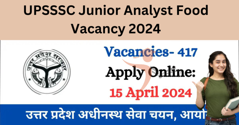 UPSSSC Junior Analyst Food Vacancy 2024: New vacancy for 417 posts of UP Junior Analyst (Food), application started @upsssc.gov.in