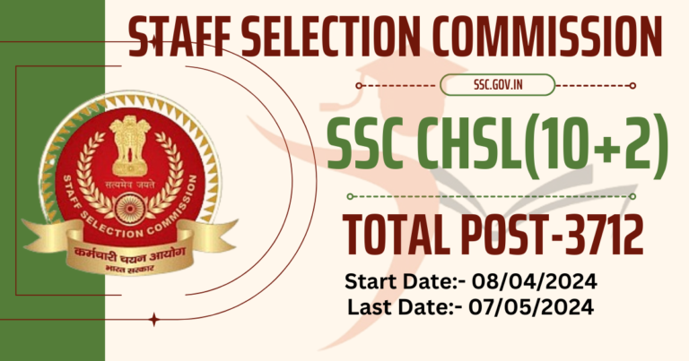 Staff Selection Commission, SSC CHSL Vacancy 2024 For All Post 3712 Apply Online @ssc.gov.in